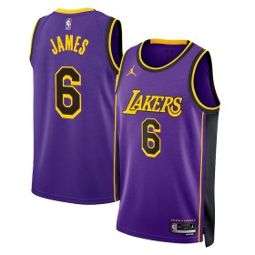 Dres Los Angeles Lakers Lebron James 6 Jordan 2022-23 Statement Edition Ljubičasta Swingman